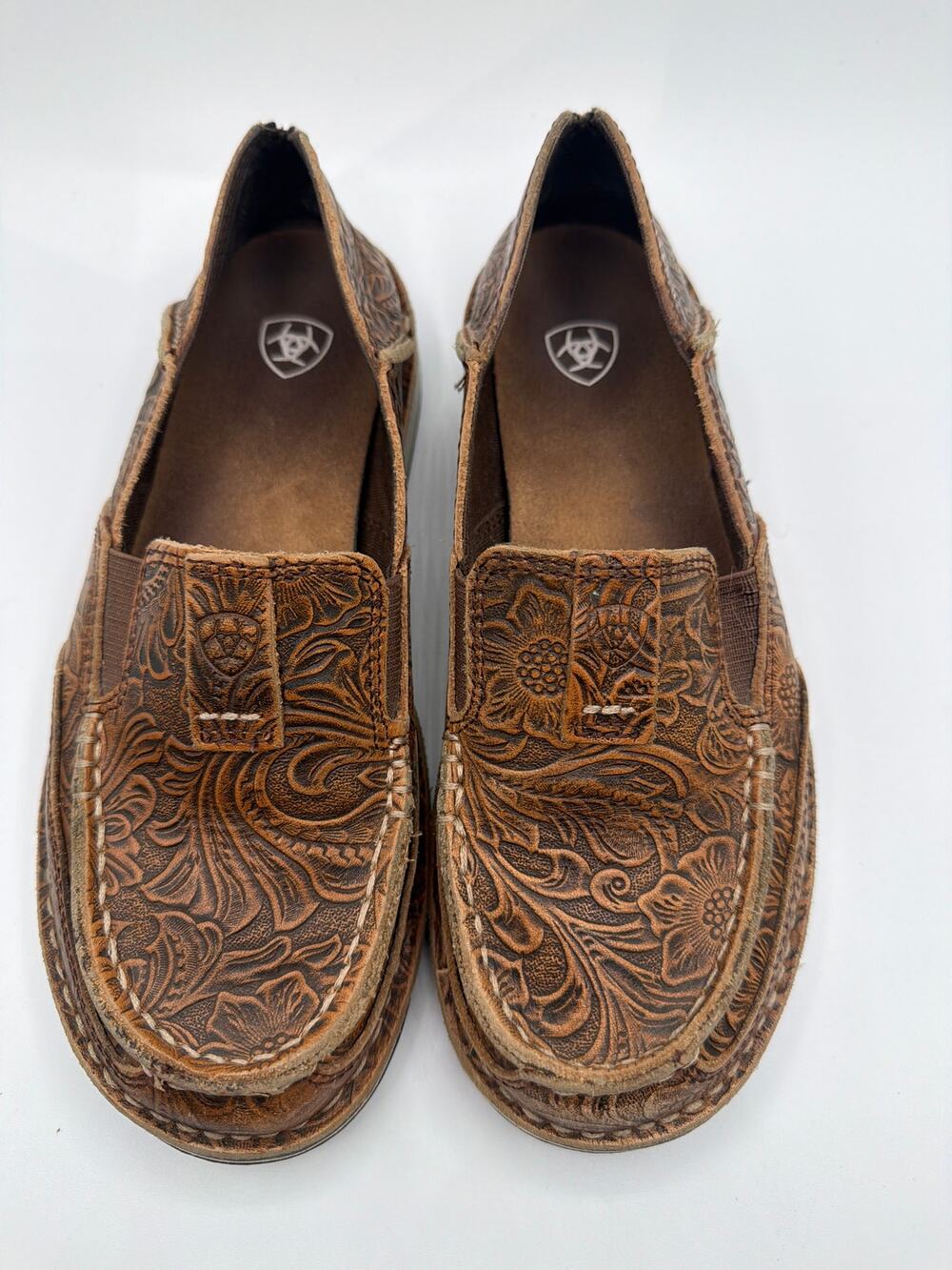 ⭐️ Women’s Ariat Brown Tool Leather Casual Loafer Size 6 Western Slip On